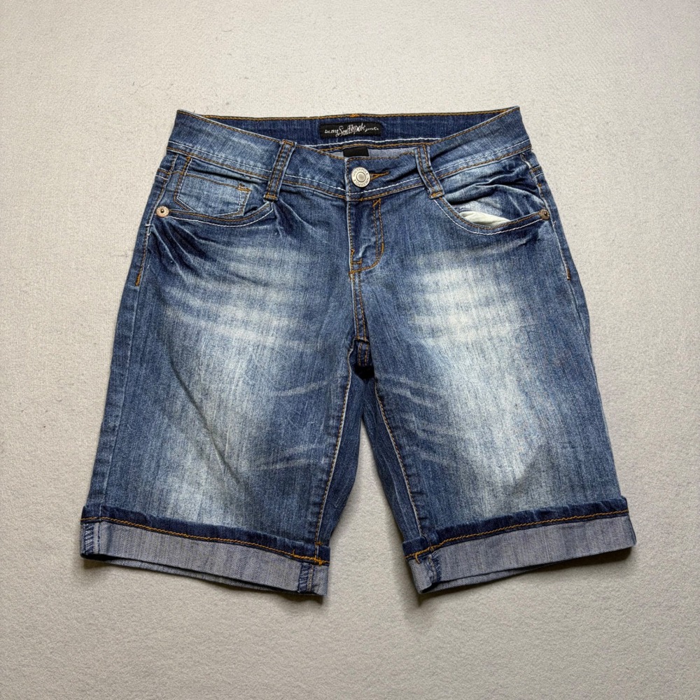 Southpole Denim Bermuda‎ Shorts Womens 3 Blue Vintage Y2K Studded Zipper